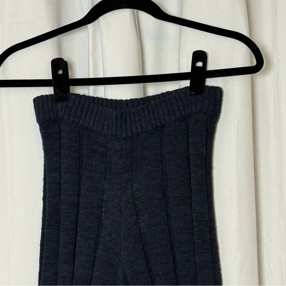 Dissh Jazz Indigo Ribbed Knit Set Navy Top Straight Leg Pants NWT Womens XS - Picture 13 of 16
